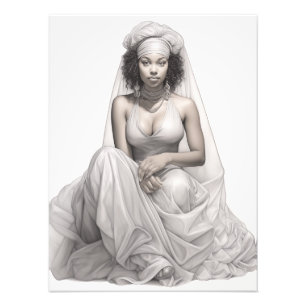 Exotic Girl on a Sofa Photo Print