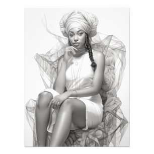 Exotic Girl on a Sofa Photo Print