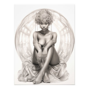 Exotic Girl on a Sofa Photo Print