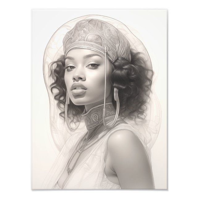 Exotic Girl on a Sofa Photo Print (Front)