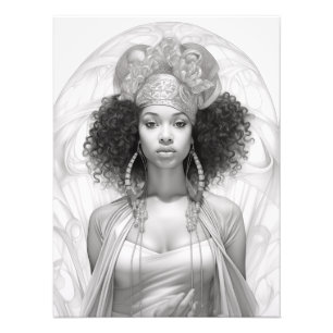 Exotic Girl on a Sofa Photo Print