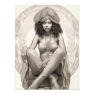 Exotic Girl on a Sofa Photo Print