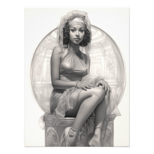 Exotic Girl on a Sofa Photo Print