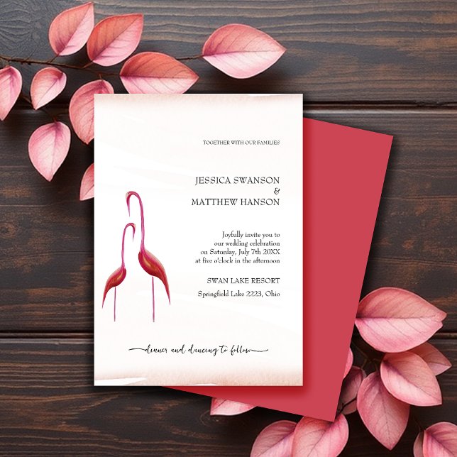 Exotic Golden Pink Flamingo Invitation (Creator Uploaded)