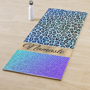 Exotic Green and Purple Leopard Yoga Mat