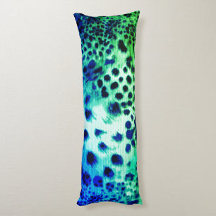 Exotic Green Leopard Print Body Pillow