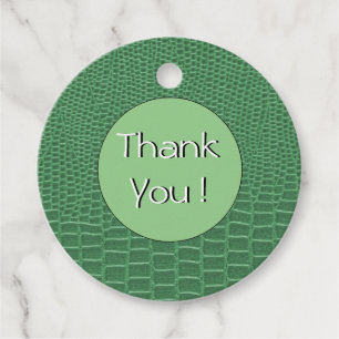 Exotic Green Lizard Skin Look Thank You Favour Tags