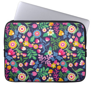 Exotic Hand Painted Floral Pattern-48330 Laptop Sleeve