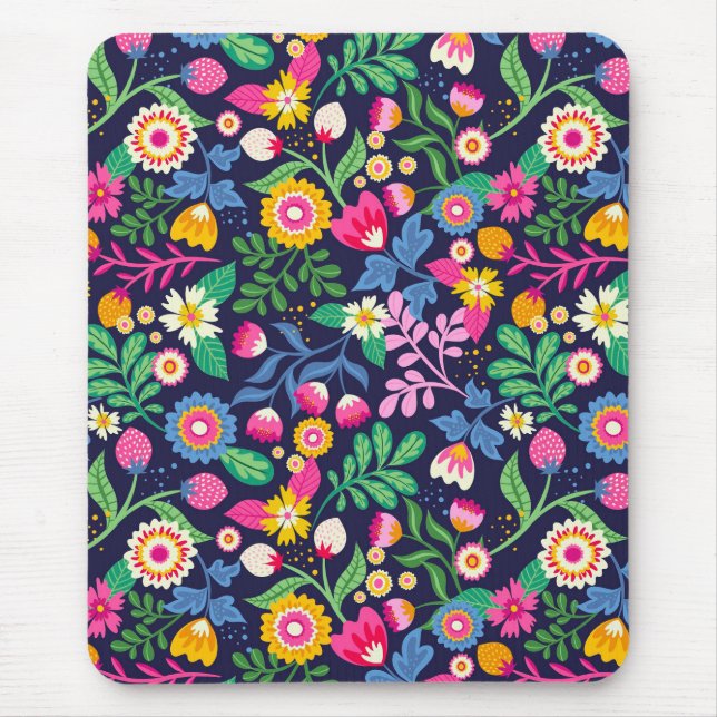 Exotic Hand Painted Floral Pattern-48330 Mouse Pad (Front)