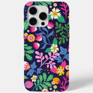 Exotic Hand Painted Floral Pattern iPhone 15 Pro Max Case