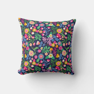 Exotic Hand Painted Floral Pattern Cushion