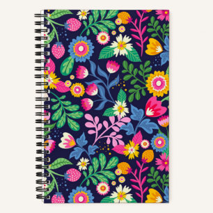 Exotic Hand Painted Floral Pattern Notebook