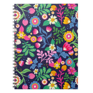 Exotic Hand Painted Floral Pattern Notebook