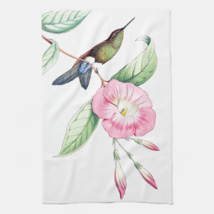 Exotic Hummingbird Bird Flowers Kitchen Towels