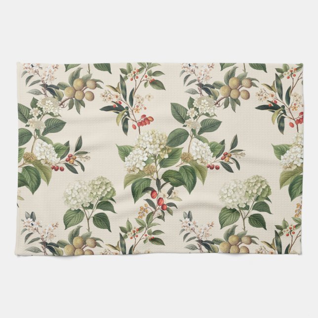 Exotic Hydrangea hortensia light Tea Towel (Horizontal)