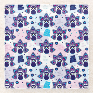 exotic india peacock pattern glass coaster