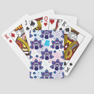 exotic india peacock pattern playing cards