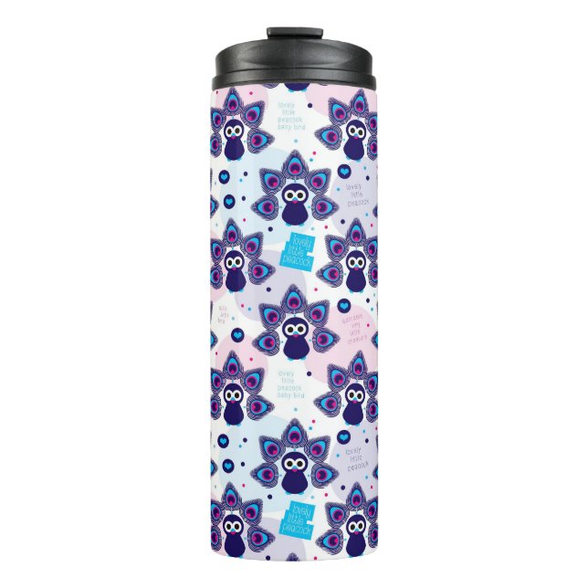 exotic india peacock pattern thermal tumbler (Front)