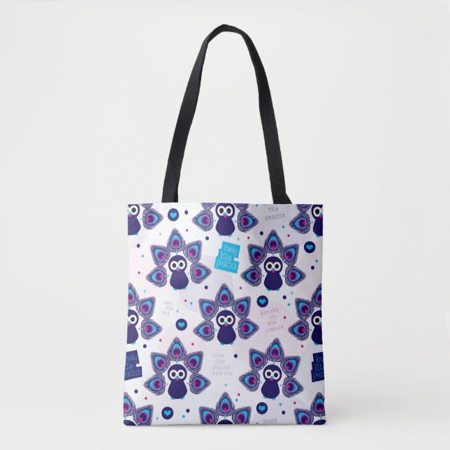 exotic india peacock pattern tote bag (Front)