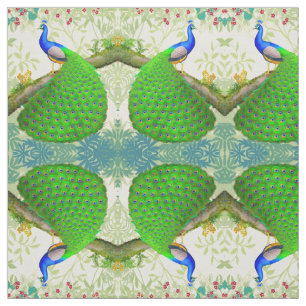 Exotic Indian Blue Peacock Fabric