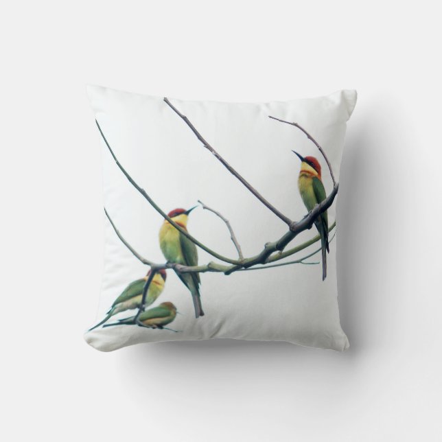 Exotic Indian kerala Bee-Eater Birds on Branch Cushion (Front)