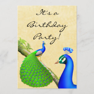 Exotic Indian Peacock Birthday Party Invitation