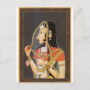 EXOTIC INDIAN PRINCESS VINTAGE PAINTING POSTCARD