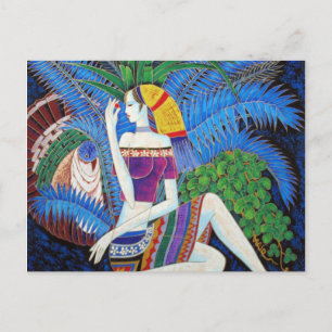 exotic island farm nature banana tree tropical postcard