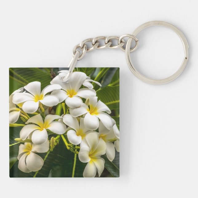 Exotic Island Plumeria Keychain (Back)