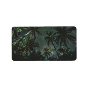 Exotic Jomalig Island Philippines at starry night Label