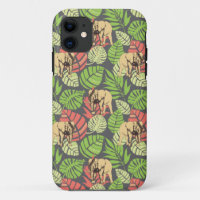 Exotic Jungle Leaves And Elephants