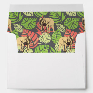 Exotic Jungle Leaves And Elephants Envelopes