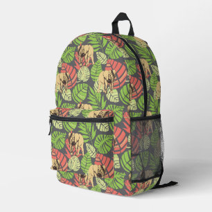 Exotic Jungle Leaves And Elephants Printed Backpack