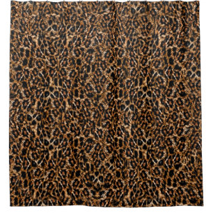 Exotic Jungle Leopard Print Wild Cat Fur Pattern Shower Curtain