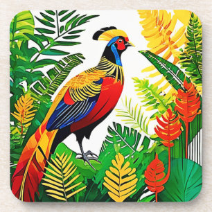 Exotic Jungle Pheasant Coaster