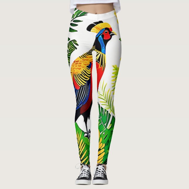 Exotic Jungle Pheasant Leggings (Front)