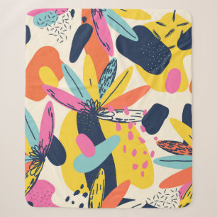 Exotic jungle plants: modern illustration pattern. sherpa blanket