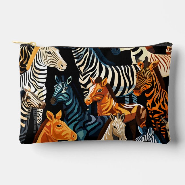 Exotic Jungle Safari Zebra Cosmetic Bag (Front)