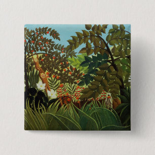 Exotic landscape 15 cm square badge