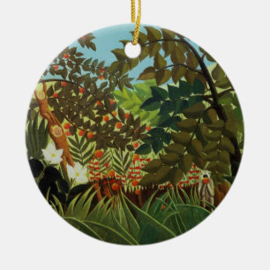 Exotic landscape ceramic ornament