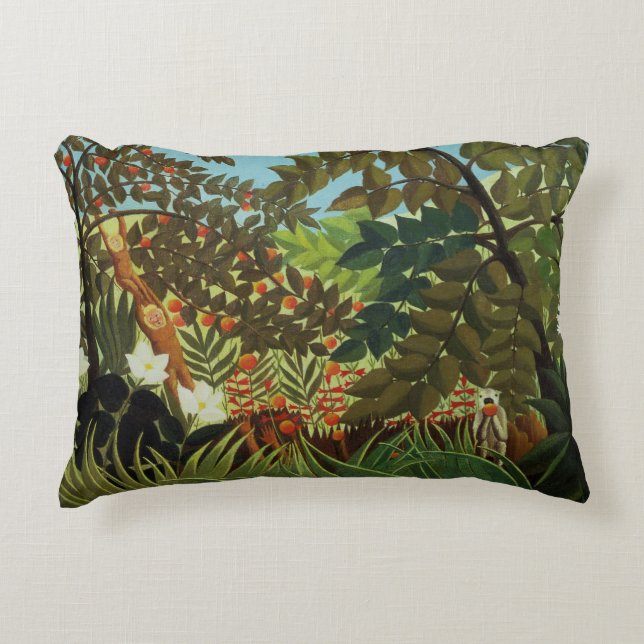 Exotic landscape decorative cushion (Front)
