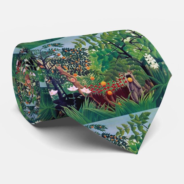 “ Exotic Landscape ”, Henri Rousseau Tie (Rolled)