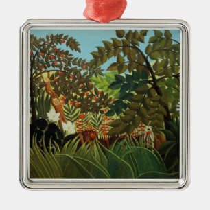 Exotic landscape metal ornament