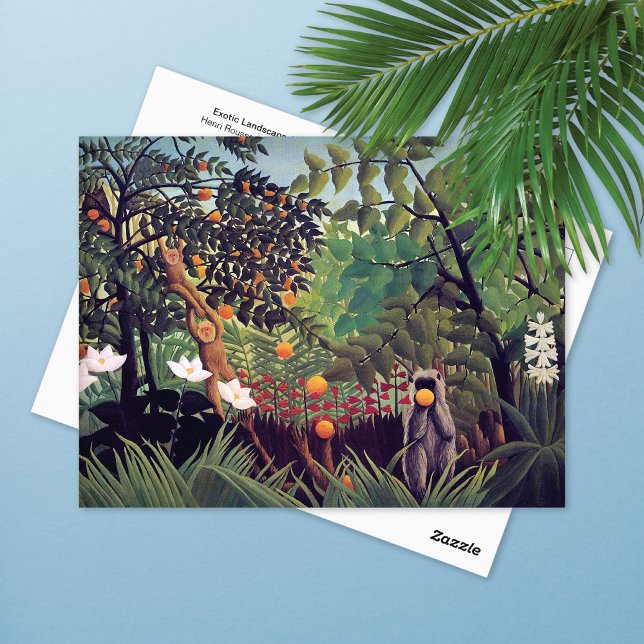 Exotic Landscape Monkeys Henri Rousseau Postcard (Creator Uploaded)