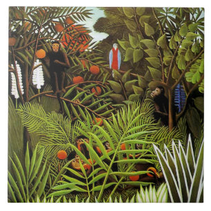 Exotic Landscape, painting by Henri Rousseau Ceramic Tile