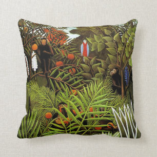 Exotic Landscape, painting by Henri Rousseau Cushion