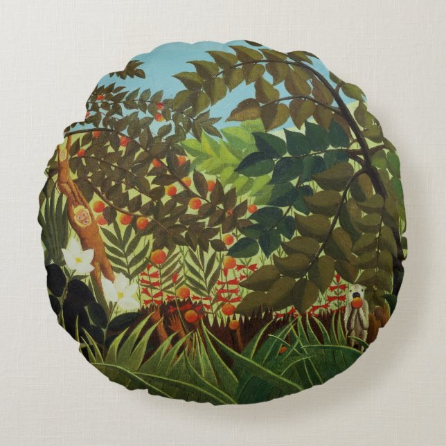Exotic landscape round cushion (Front)