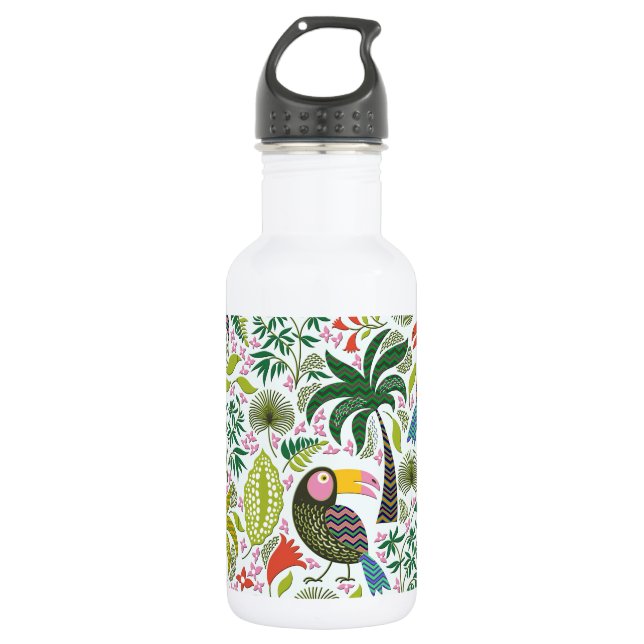 Exotic Leaves And Birds 532 Ml Water Bottle (Front)