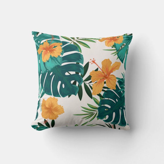 Exotic Leaves And Flowers   Cushion (Front)