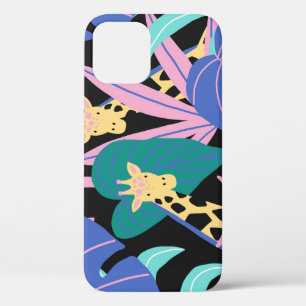 Exotic Leaves: Seamless Giraffe Pattern iPhone 12 Case